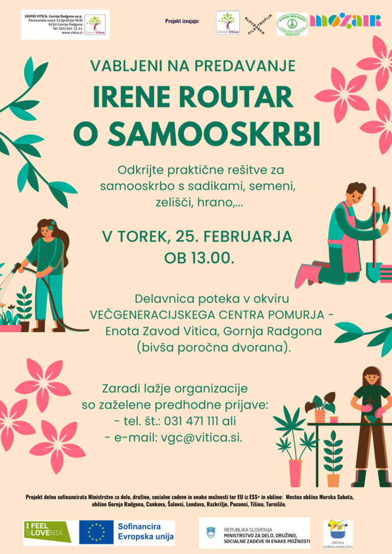 Predavanje Irene Routar: O samooskrbi