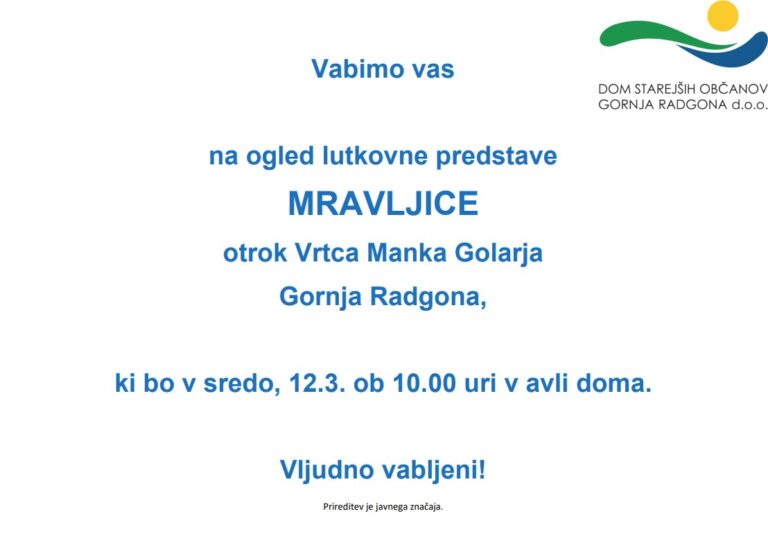 Lutkovna predstava Mravljice