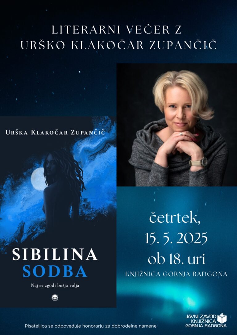Literarni večer z Urško Klakočar Zupančič