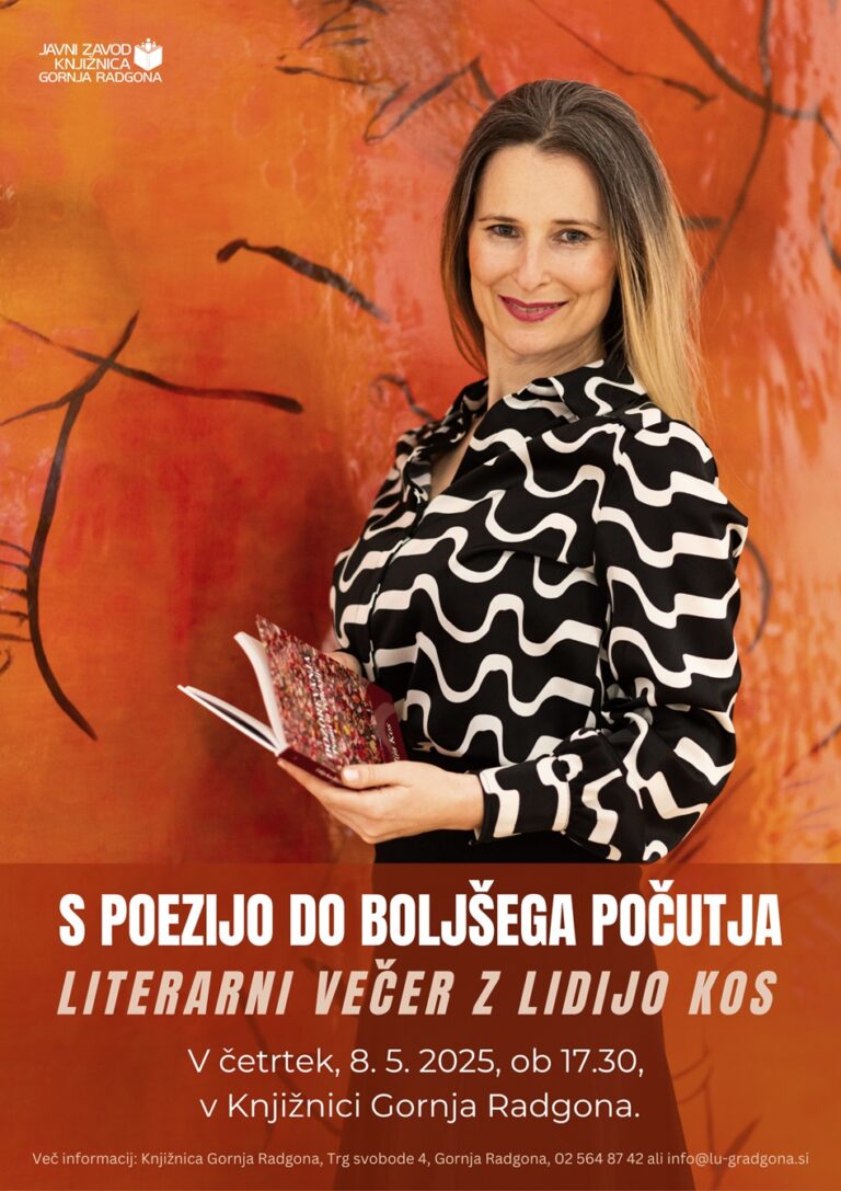 S poezijo do boljšega počutja – Literarni večer z Lidijo Kos